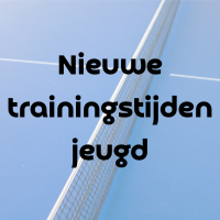 Nieuwe trainingstijden jeugd